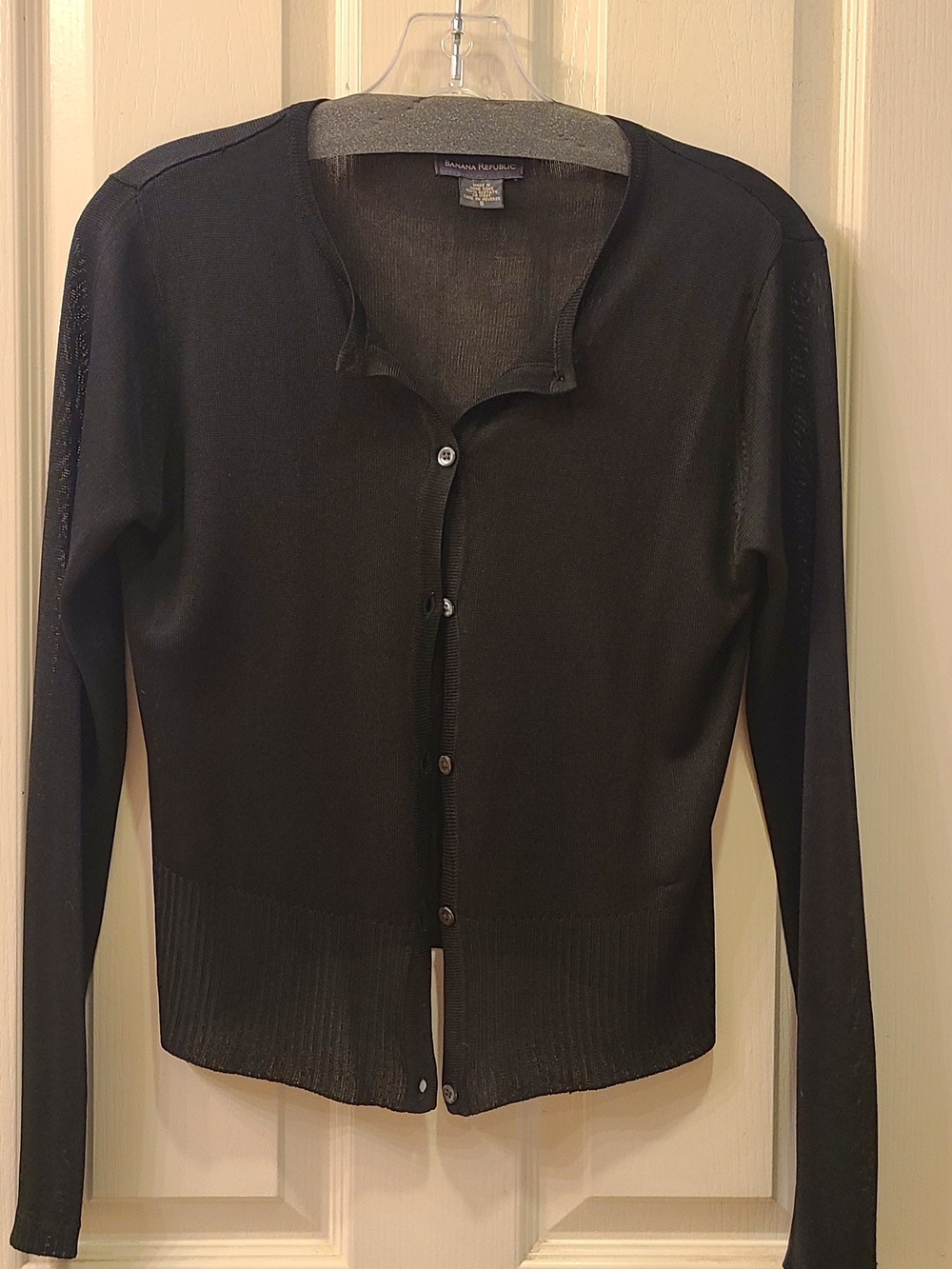Banana Republic Black Lightweight Button-Front Cardigan